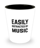 Funny Musician Shot Glass Easily Distracted By Music