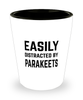 Funny Parakeets Shot Glass Easily Distracted By Parakeets
