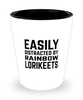 Funny Rainbow Lorikeets Shot Glass Easily Distracted By Rainbow Lorikeets