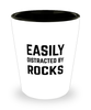 Funny Geologist Shot Glass Easily Distracted By Rocks