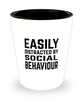 Funny Sociologist Shot Glass Easily Distracted By Social Behaviour
