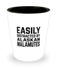 Funny Alaskan Malamutes Shot Glass Easily Distracted By Alaskan Malamutes