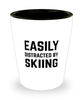 Funny Skiier Shot Glass Easily Distracted By Skiing