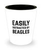 Funny Beagles Shot Glass Easily Distracted By Beagles