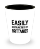 Funny Brittanies Shot Glass Easily Distracted By Brittanies