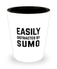 Funny Sumo Wrestler Shot Glass Easily Distracted By Sumo