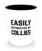 Funny Collies Shot Glass Easily Distracted By Collies