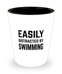 Funny Swimmer Shot Glass Easily Distracted By Swimming