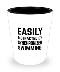Funny Synchronized Swimming Shot Glass Easily Distracted By Synchronized Swimming