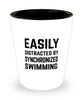 Funny Synchronized Swimming Shot Glass Easily Distracted By Synchronized Swimming