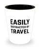 Funny Gallivanter Wanderlust Shot Glass Easily Distracted By Travel