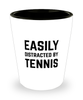 Funny Tennis Shot Glass Easily Distracted By Tennis