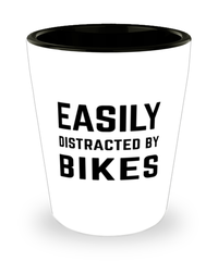Funny Biker Shot Glass Easily Distracted By Bikes