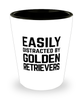Funny Golden Retrievers Shot Glass Easily Distracted By Golden Retrievers