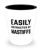 Funny Mastiffs Shot Glass Easily Distracted By Mastiffs