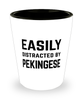 Funny Pekingese Shot Glass Easily Distracted By Pekingese