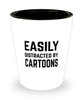Funny Cartoons Shot Glass Easily Distracted By Cartoons