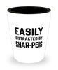 Funny Shar-peis Shot Glass Easily Distracted By Shar-peis