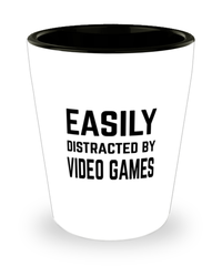 Funny Video Gamer Shot Glass Easily Distracted By Video Games