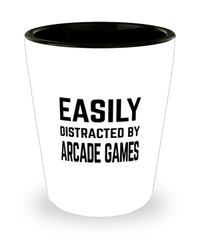 Funny Arcade Gamer Shot Glass Easily Distracted By Arcade Games