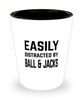 Funny Ball And Jacks Shot Glass Easily Distracted By Ball And Jacks