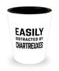 Funny Chartreuxes Shot Glass Easily Distracted By Chartreuxes