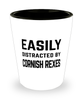 Funny Cornish Rexes Shot Glass Easily Distracted By Cornish Rexes