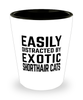 Funny Exotic Shorthair Cat Shot Glass Easily Distracted By Exotic Shorthair Cats