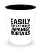 Funny Japanese Bobtails Shot Glass Easily Distracted By Japanese Bobtails