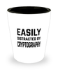 Funny Cryptographer Shot Glass Easily Distracted By Cryptography