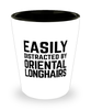 Funny Oriental Longhairs Shot Glass Easily Distracted By Oriental Longhairs