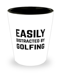 Funny Golfer Shot Glass Easily Distracted By Golfing
