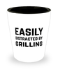 Funny Griller Shot Glass Easily Distracted By Grilling