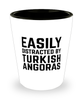 Funny Turkish Angoras Shot Glass Easily Distracted By Turkish Angoras