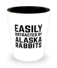 Funny Alaska Rabbit Shot Glass Easily Distracted By Alaska Rabbits