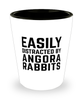 Funny Angora Rabbit Shot Glass Easily Distracted By Angora Rabbits