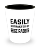 Funny Beige Rabbit Shot Glass Easily Distracted By Beige Rabbits