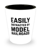 Funny Model Railroads Shot Glass Easily Distracted By Model Railroads