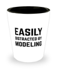 Funny Model Shot Glass Easily Distracted By Modeling