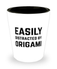 Funny Origamist Origamian Shot Glass Easily Distracted By Origami