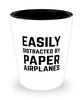 Funny Paper Airplanes Shot Glass Easily Distracted By Paper Airplanes