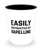 Funny Rappeller Abseiling Shot Glass Easily Distracted By Rappelling