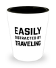 Funny Gallivanter Traveler Shot Glass Easily Distracted By Traveling