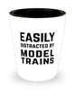 Funny Model Trains Shot Glass Easily Distracted By Model Trains