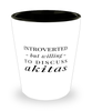 Funny Dog Shot Glass Introverted But Willing To Discuss Akitas