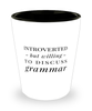 Funny Editor Teacher Shot Glass Introverted But Willing To Discuss Grammar