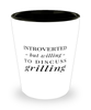 Funny Griller Shot Glass Introverted But Willing To Discuss Grilling