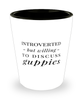 Funny Guppy Shot Glass Introverted But Willing To Discuss Guppies
