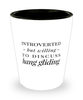 Funny Hang Glider Shot Glass Introverted But Willing To Discuss Hang Gliding
