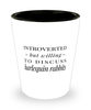 Funny Harlequin Rabbit Shot Glass Introverted But Willing To Discuss Harlequin Rabbits